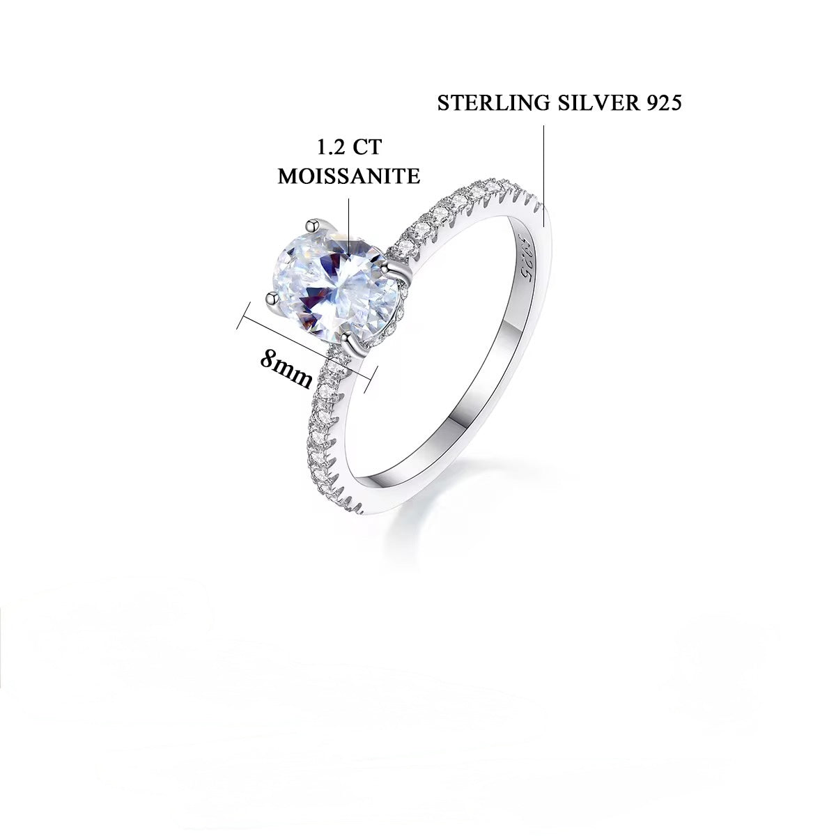 Sia Sparkle Ring Moissanite Brilliance in 925 Sterling Silver