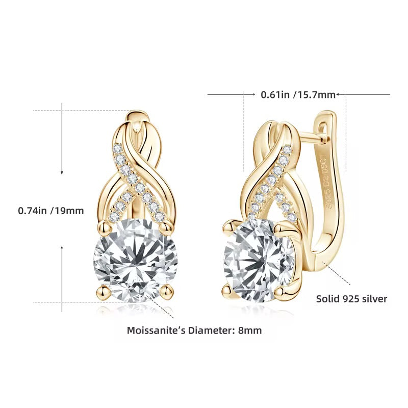 Sofiana Moissanite and Zircon Studs Sparkle in 925 Silver