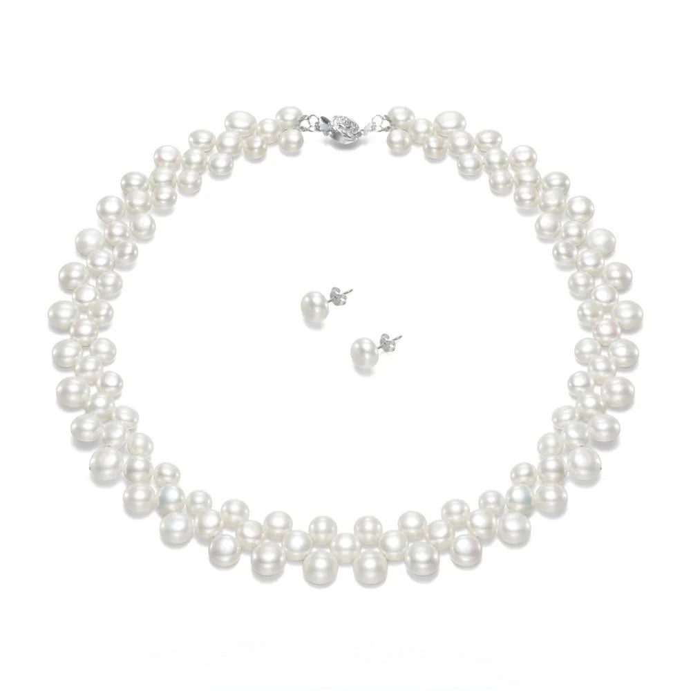 Blanche Classic Freshwater Pearl Set in Sterling Silver