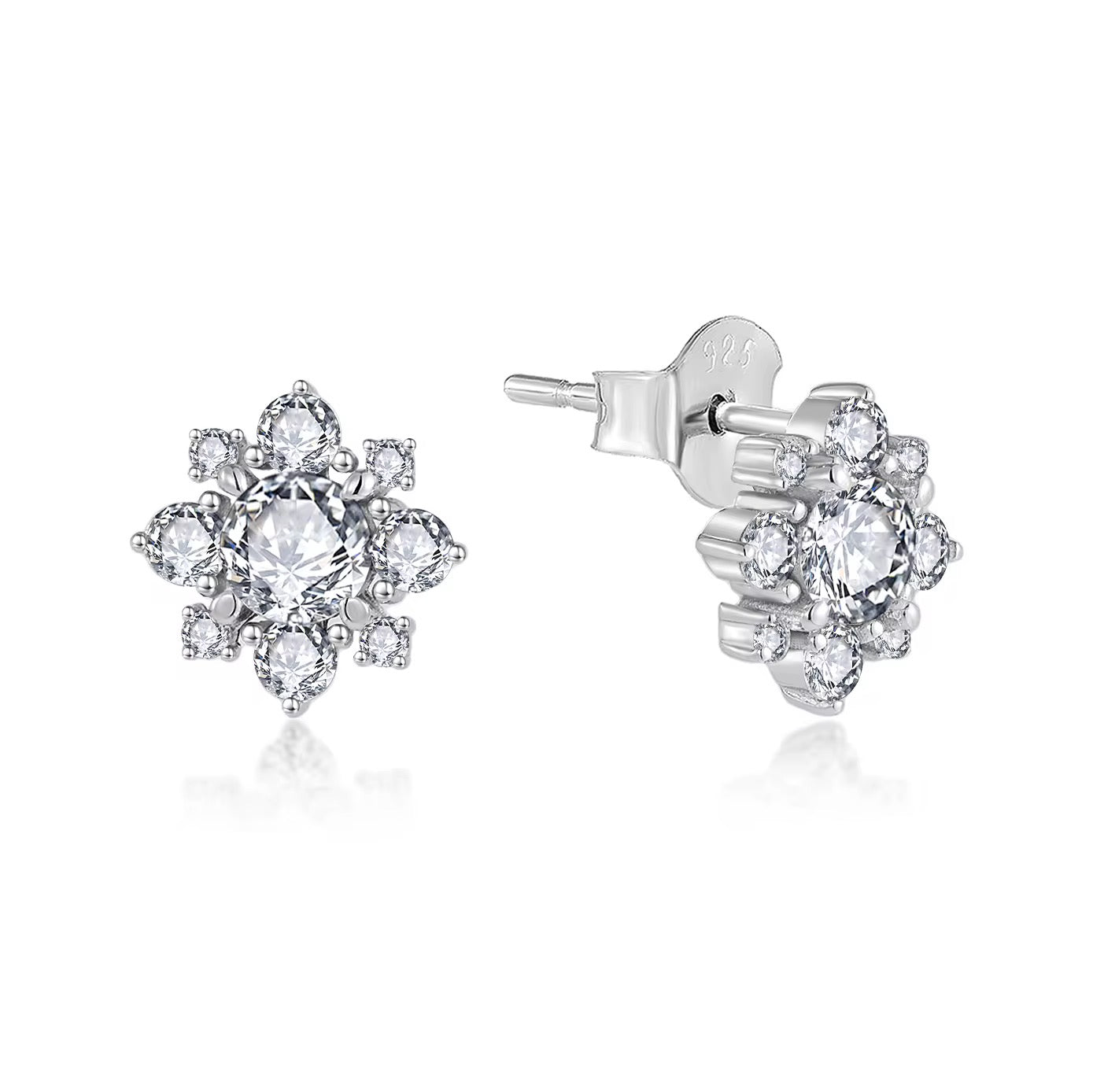 Elsa Little Luxe Snowflake Earrings Sterling Silver