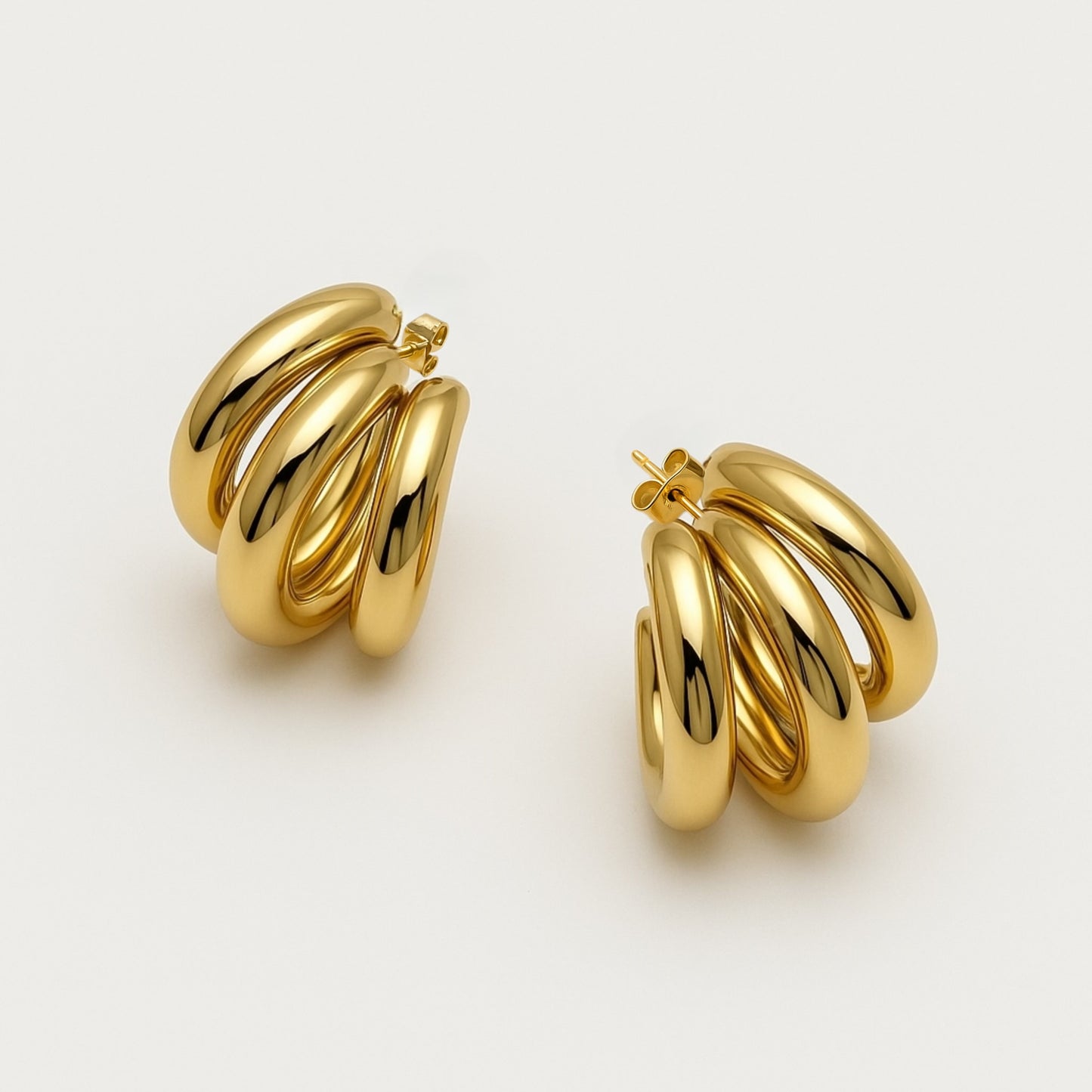 Kylie non-Tarnish Gold Halo Earrings Water-resistant Hypoallergenic