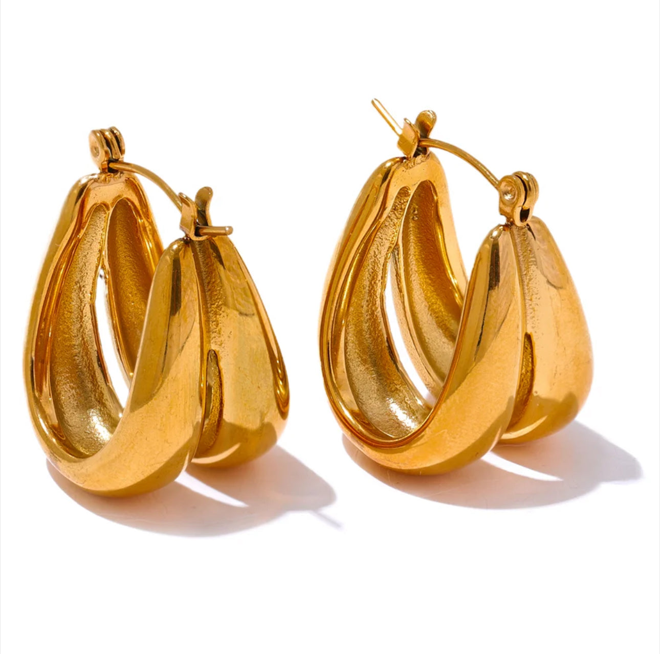 Julia Hoop Earrings Waterproof Non-Tarnish and Hypoallergenic