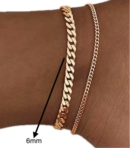 Winter 6mm Miami Cuban Chain Anklet Bracelet