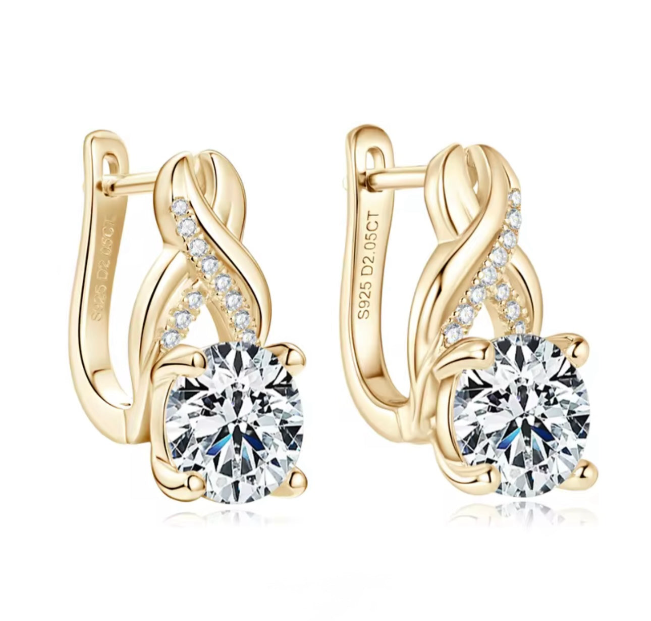 Sofiana Moissanite and Zircon Studs Sparkle in 925 Silver