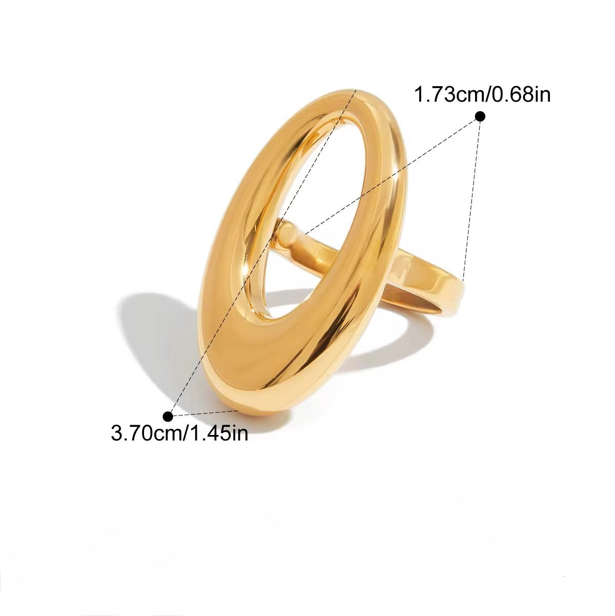 Ona Sculptural Open Oval Statement Ring