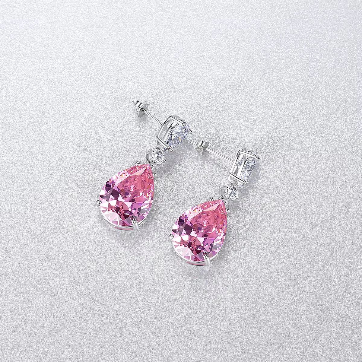 Rose Drop Earrings 925 sterling silver and light-catching brilliance.