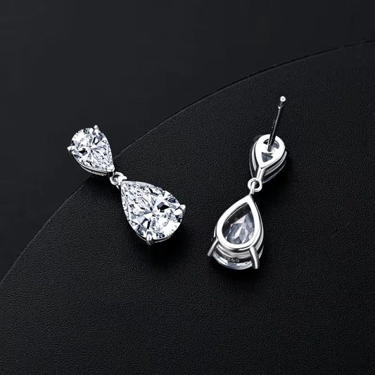 The Alara Teardrop Earrings 925 Sterling Silver Zircon Drop Studs