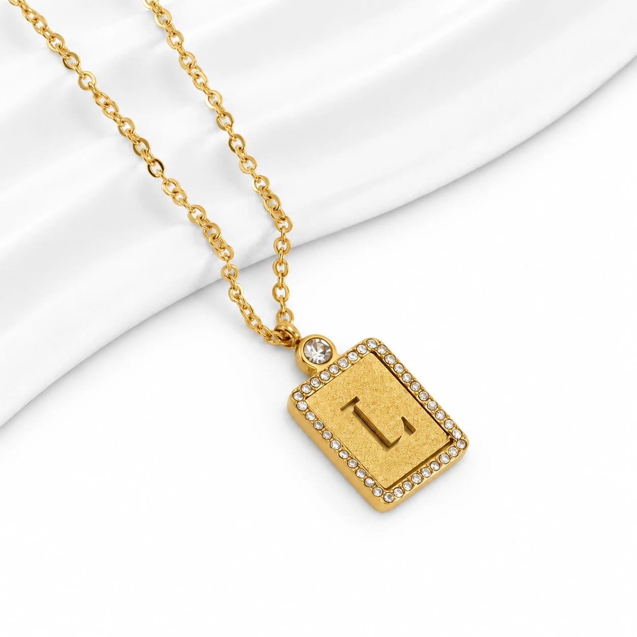 Eira Crystal Initial Pendant Necklace thumbnail 3