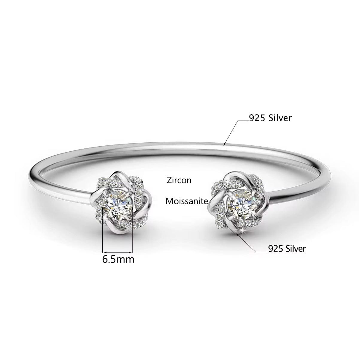 Fiona 1CT Moissanite & Zircon Bracelet 925 Sterling Silver Luxury Sparkle 18cm thumbnail 4