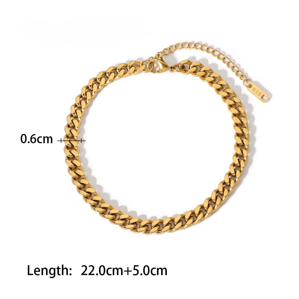 Winter 6mm Miami Cuban Chain Anklet Bracelet thumbnail 1