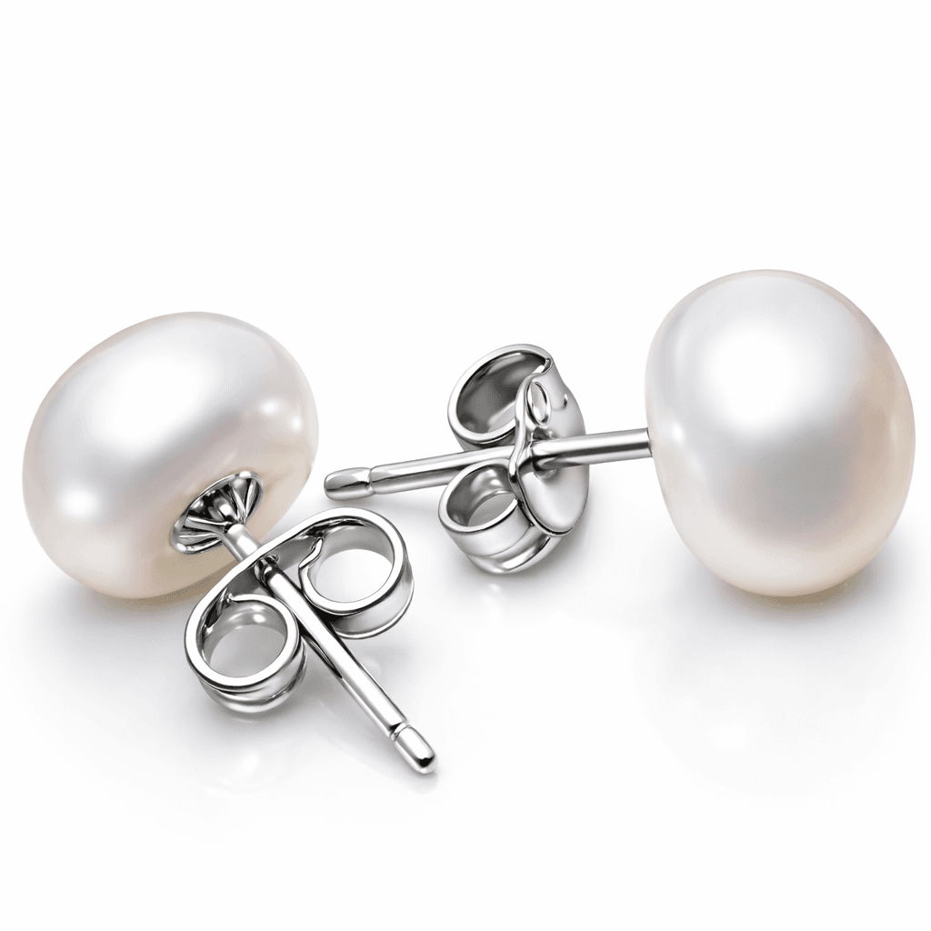 Aurelia Radiance 12.5mm Large Freshwater Pearl Stud Earrings in Sterling Silver thumbnail 1