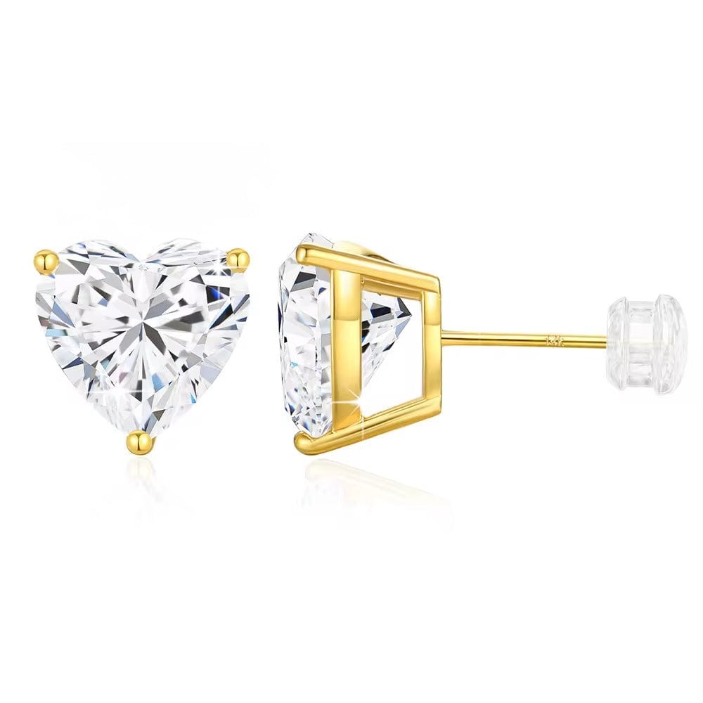 Amor Sparkle Studs Earrings Moissanite in 14K Gold thumbnail 1