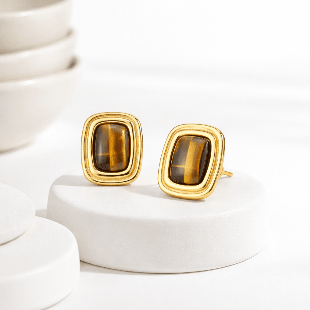 The Cara Sculpted Crystal Stud Earrings thumbnail 2