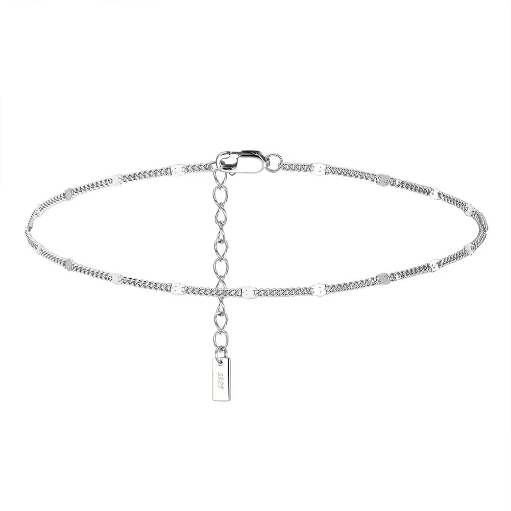 Suri 925 Sterling Silver Cuban Chain Anklet - Image 1