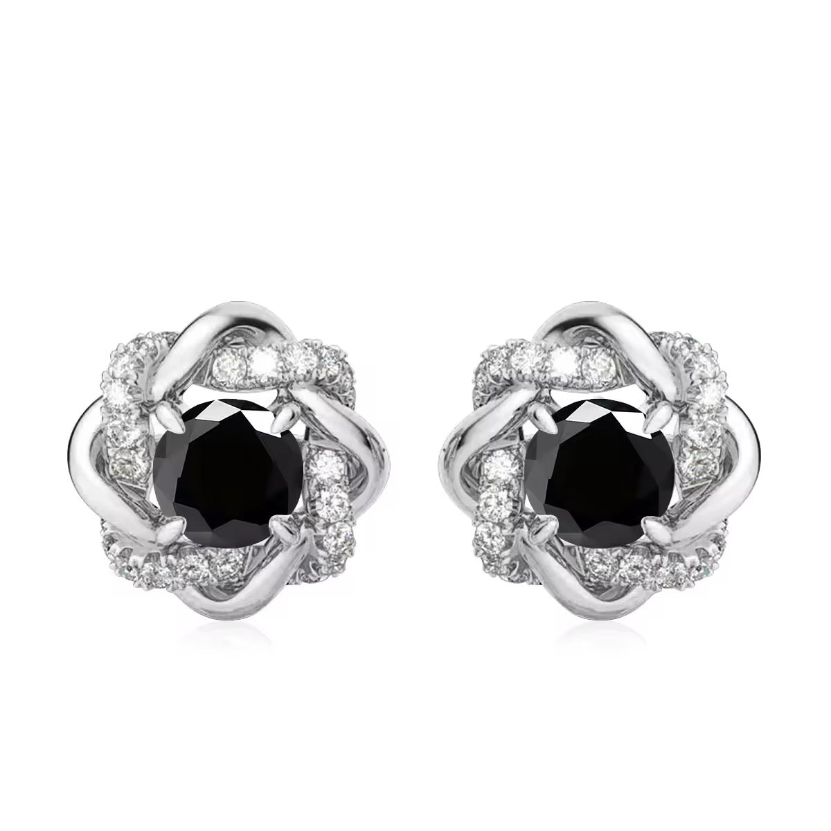 Celine Moissanite and Zircon Studs Sparkle in 925 Silver - Image 1