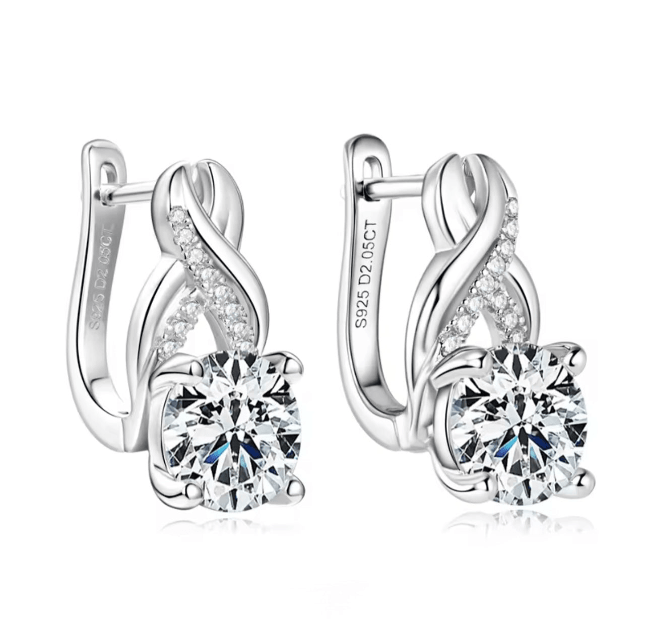 Sofiana Moissanite and Zircon Studs Sparkle in 925 Silver - Image 1
