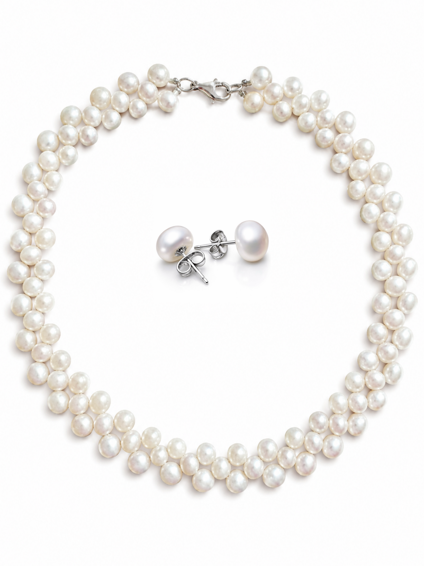 Blanche Classic Freshwater Pearl Set in Sterling Silver