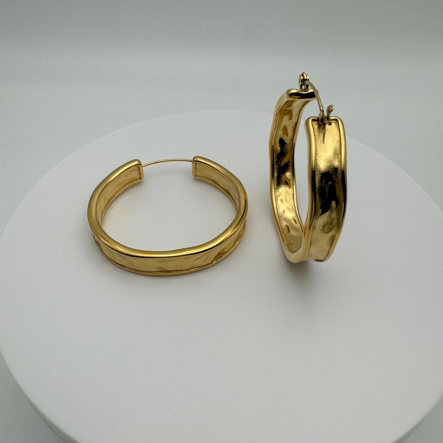 Beverly Non-Tarnish Gold Hoops Earrings