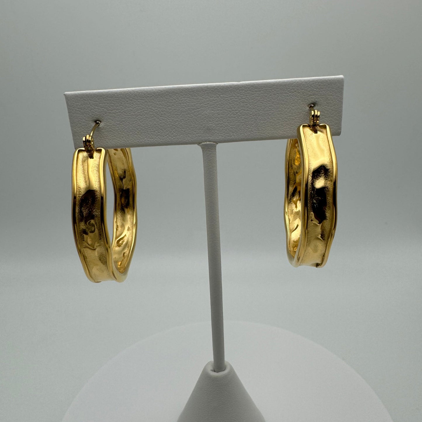 Beverly Non-Tarnish Gold Hoops Earrings