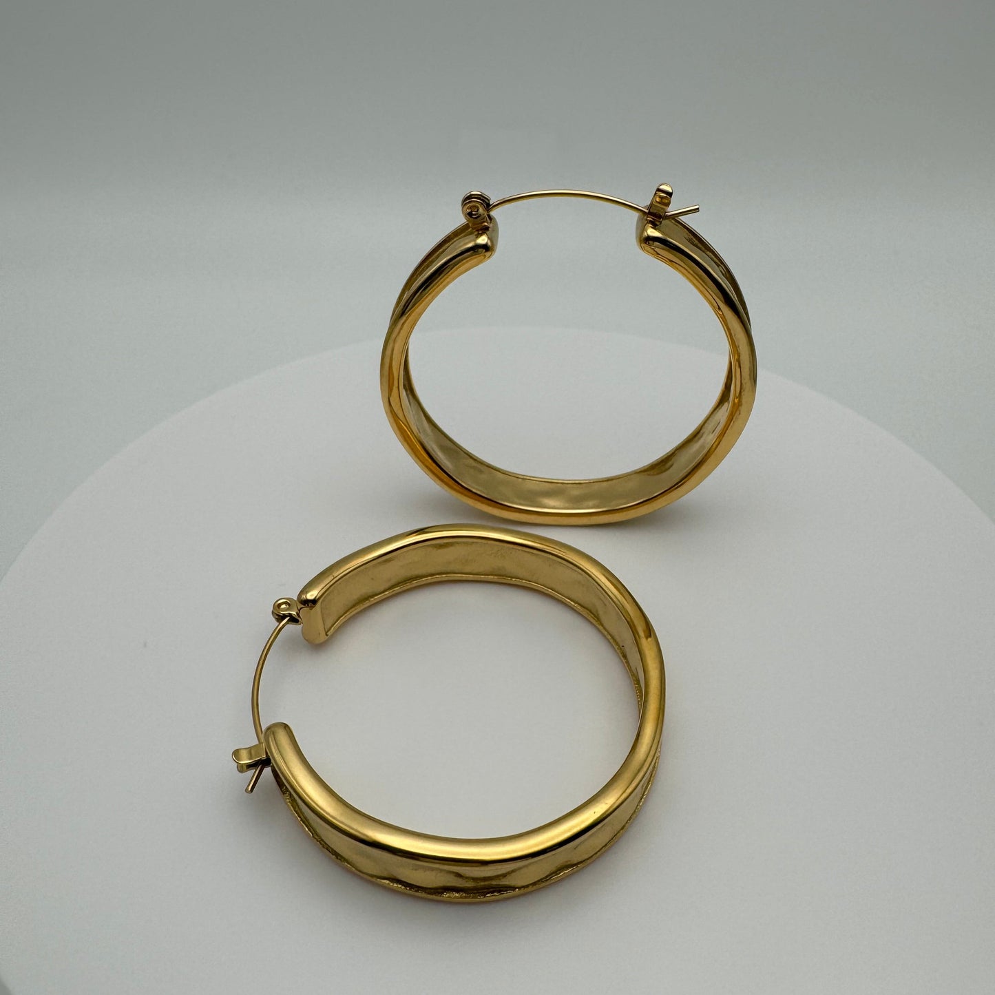 Beverly Non-Tarnish Gold Hoops Earrings