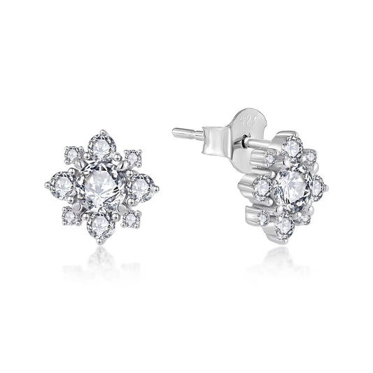 Elsa Little Luxe Snowflake Earrings  Sterling Silver