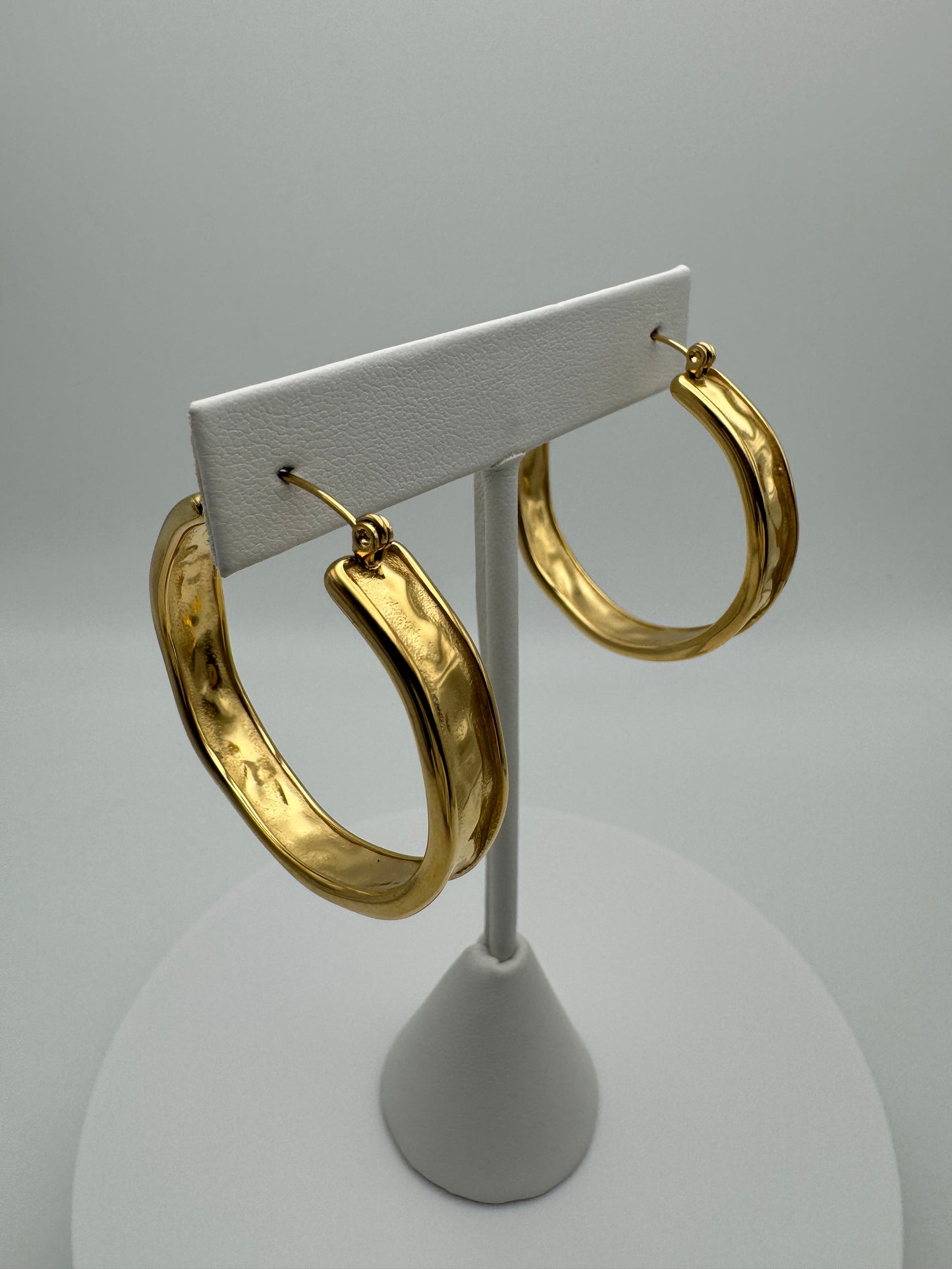 Beverly Non-Tarnish Gold Hoops Earrings