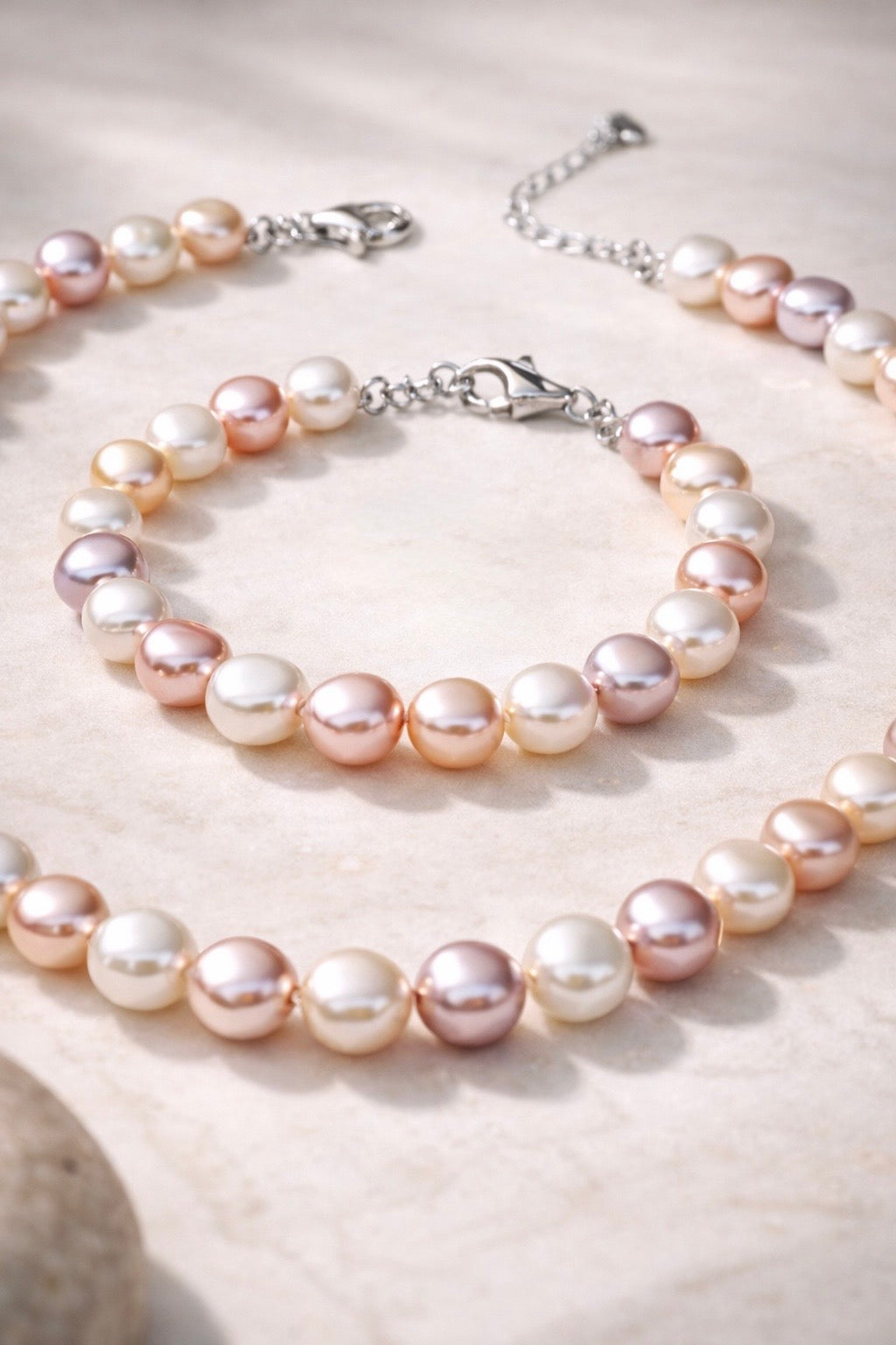 Parure Sienna Lustré en perles d'eau douce multicolores et argent sterling