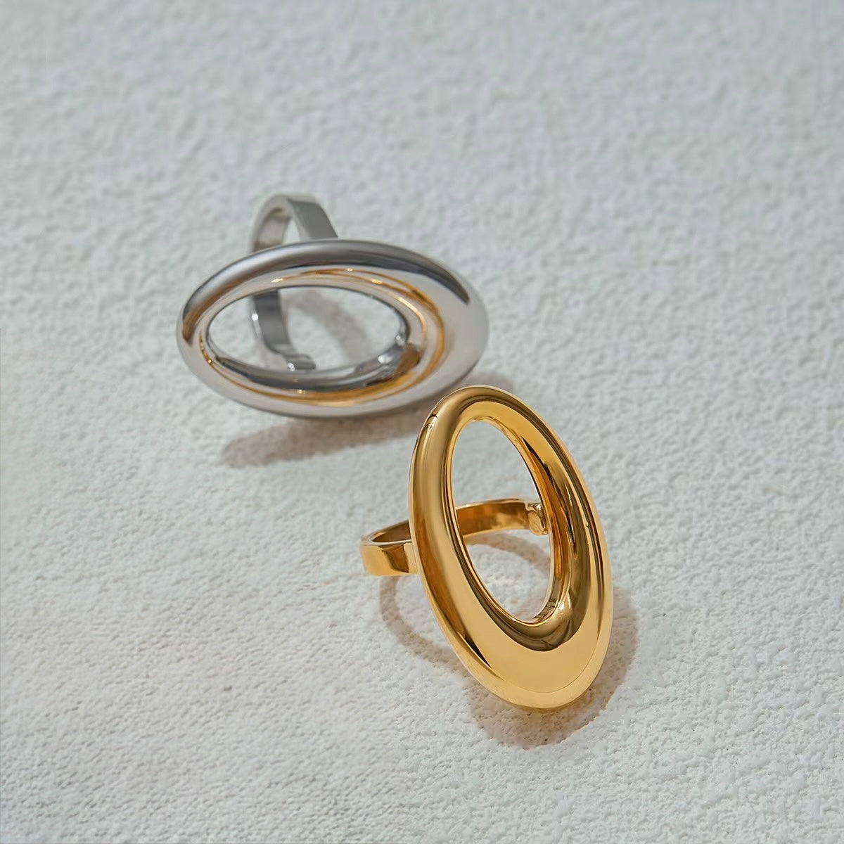 Ona Sculptural Open Oval Statement Ring