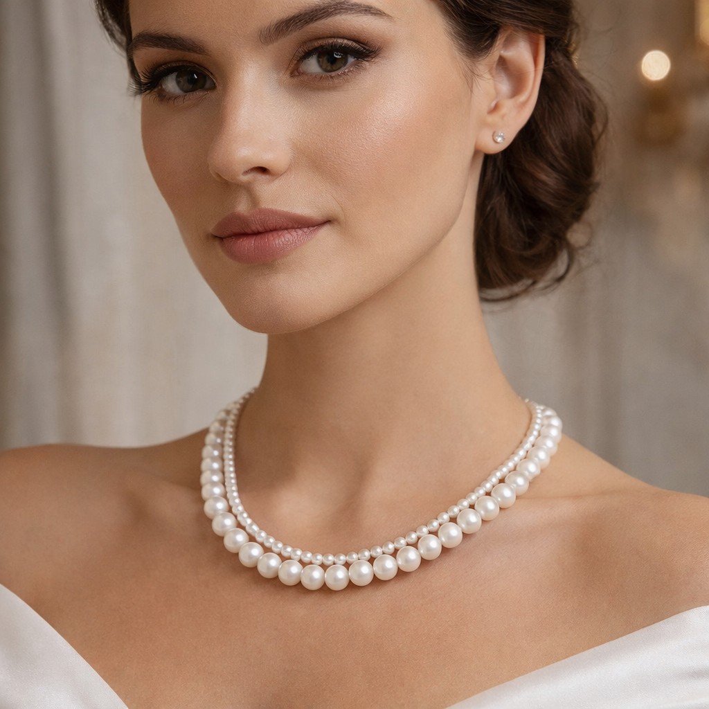Chanelle Radiance Freshwater Pearl Necklace in Sterling Silver