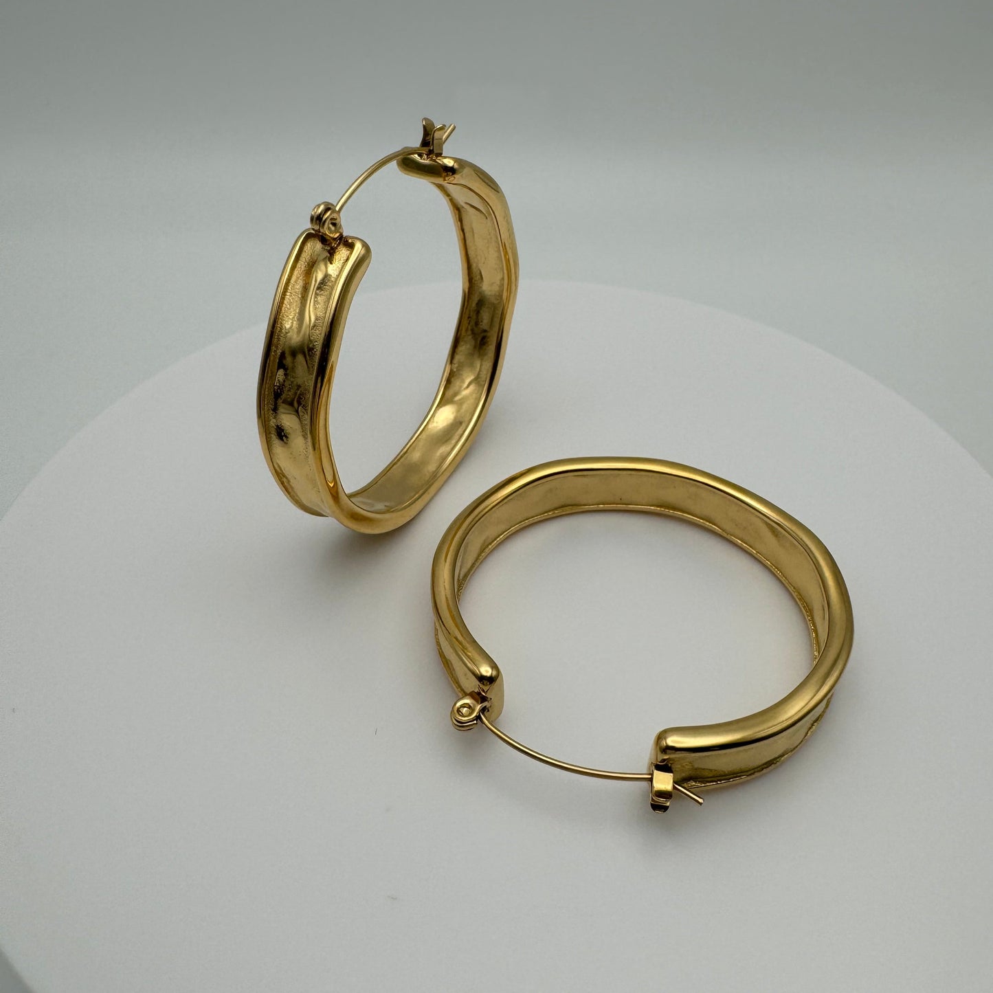 Beverly Non-Tarnish Gold Hoops Earrings