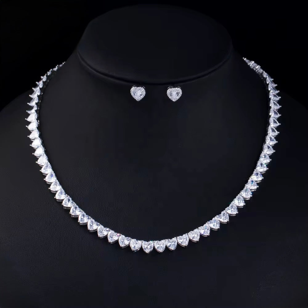 Eloise Heart-Shaped Necklace with High Brilliance Stones