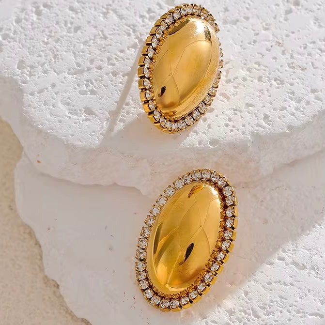 Scarlet Studs Earrings Waterproof Non-Tarnish and Hypoallergenic