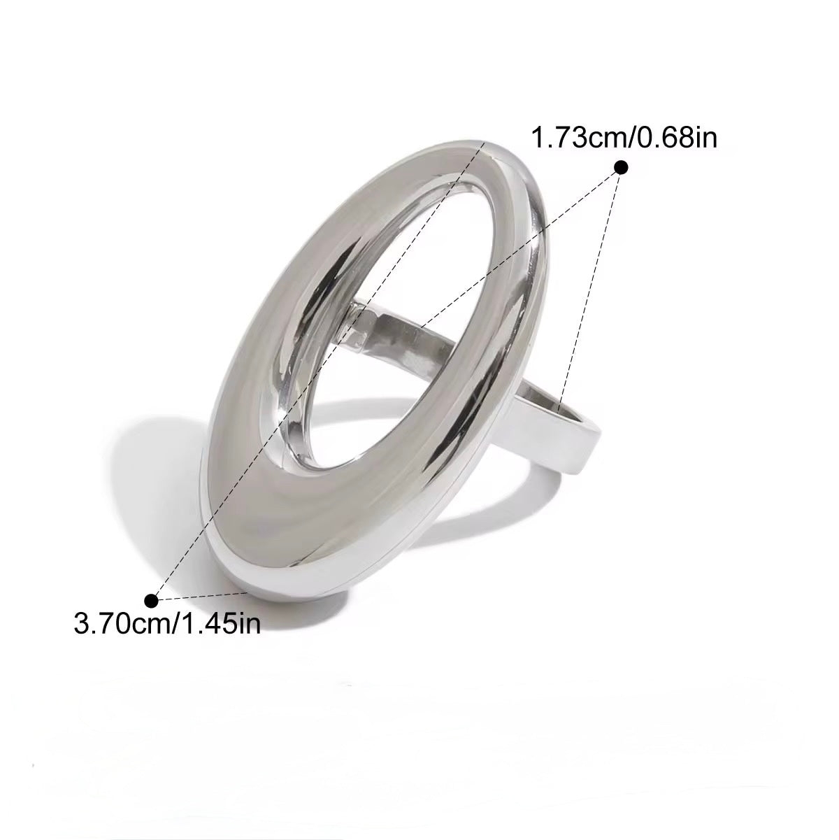 Ona Sculptural Open Oval Statement Ring