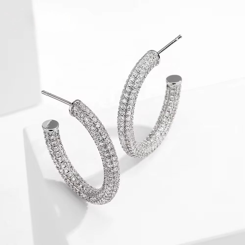 Aria hoop Cluster Earring for shining Look