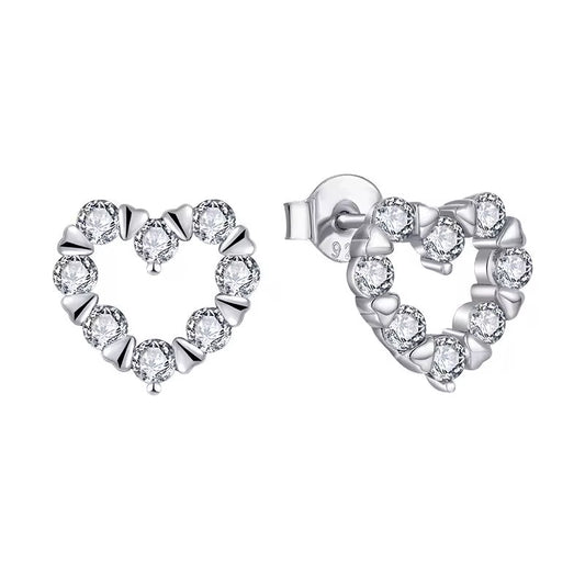 Nyx Little Luxe Heart Earrings in Sterling Silver