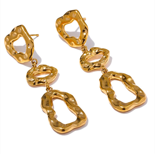 Madison Non-Tarnish Gold Drop Earrings Water-resistant Hypoallergenic