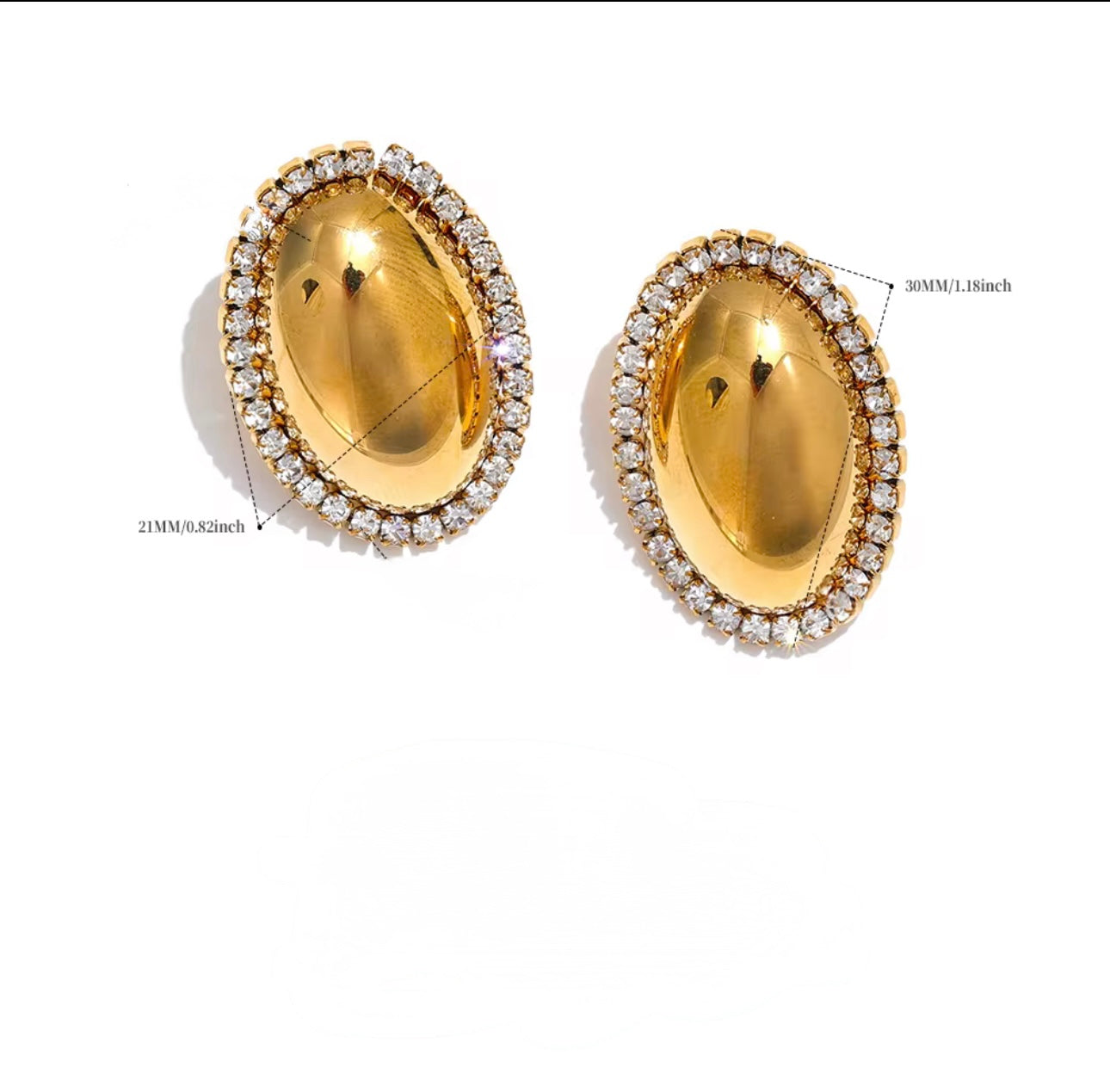 Scarlet Studs Earrings Waterproof Non-Tarnish and Hypoallergenic