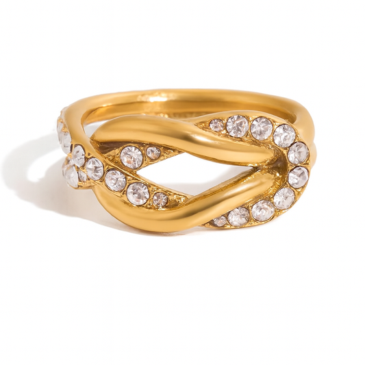 Bague ouverte en or anti-ternissement Daphné Artistique et audacieuse Imperméable Hypoallergénique Redimensionnable