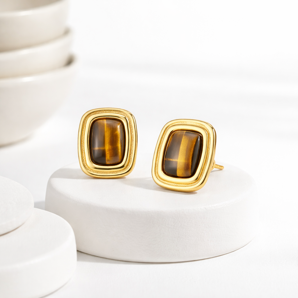 The Cara Sculpted Crystal Stud Earrings