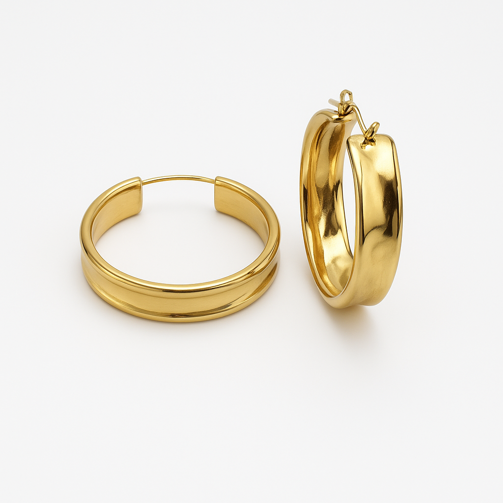 Beverly Hoops Earrings Waterproof Non-Tarnish and Hypoallergenic