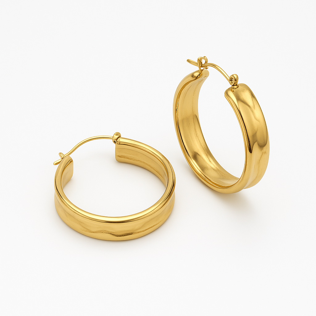 Beverly Hoops Earrings Waterproof Non-Tarnish and Hypoallergenic